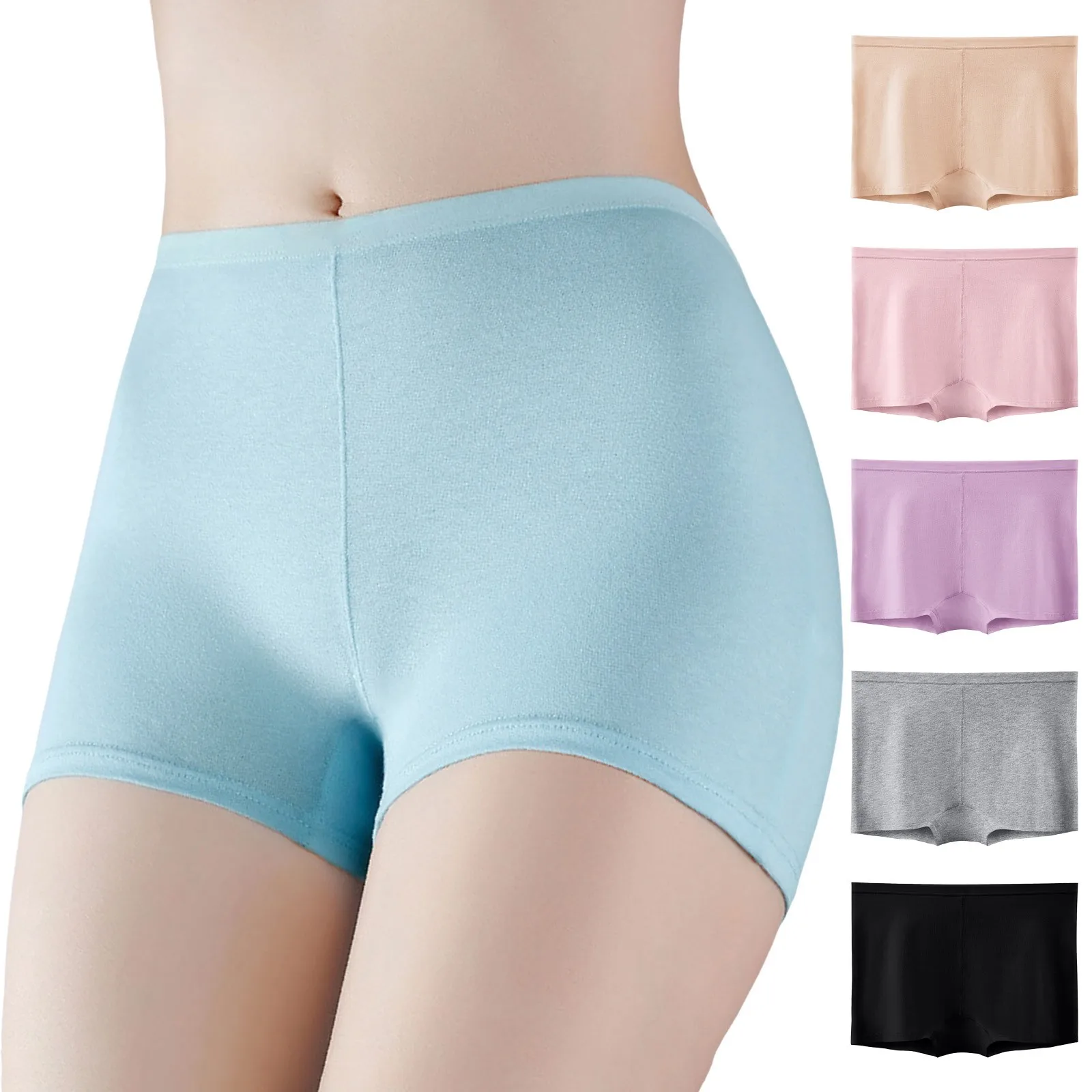 Pantalones de seguridad Ultra cortos para mujer, ropa interior de algodón puro suave, sin costuras, fina, seda de hielo, cintura alta, debajo de la falda, pantalones cortos