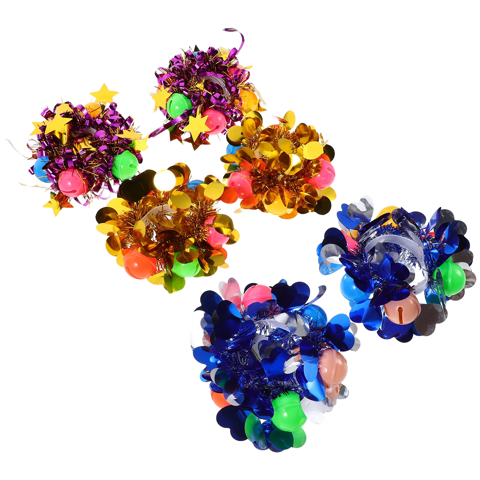 

6 Pcs Cheerleader Performance Hand Flower Charms Bracelets Cheering Pom Poms Cheerleading Props Pompom Stuff Child