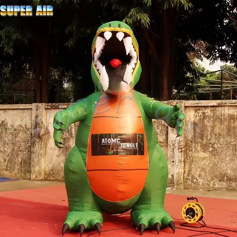 Made in China roaring green air dinosaur model toy standing inflatable animal for party decoration