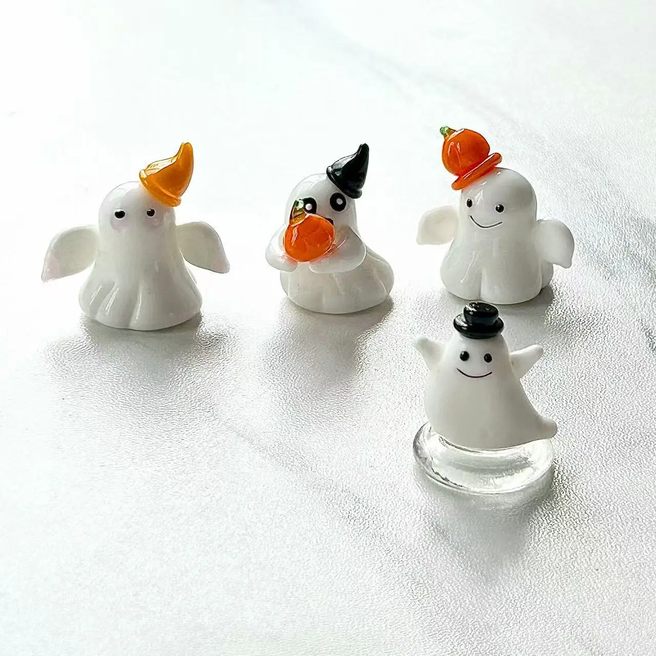 Halloween Glass Little Specter Pumpkin Hat Ornament Handmade Glass Decoration Cartoon Cute and Bizarre Creative Holiday Gift