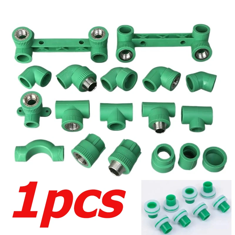 1pcs for PPR 4/20 Connector Hot Melt Green Direct Tee Elbow 6/1 Inch Inside and Outside Thread Water Pipe Direct Tee