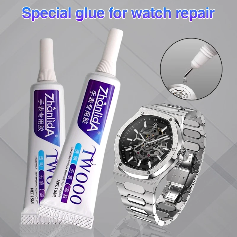 

15ML Transparent Watch Glue Soft With Dispensing Needle Repair Smartwatch Bonding Metal Glass DIY Sticky Drill Glue Pen Adhesive