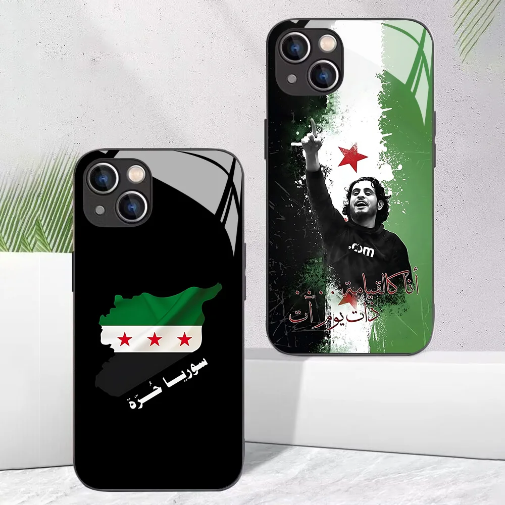 S-Syria Revolution Flag Phone Case for Xiaomi Redmi 13C 9C Note 10 11 12 13 Pro K60 Ultra 4G 5G Glass Soft Silicone Frame Cover