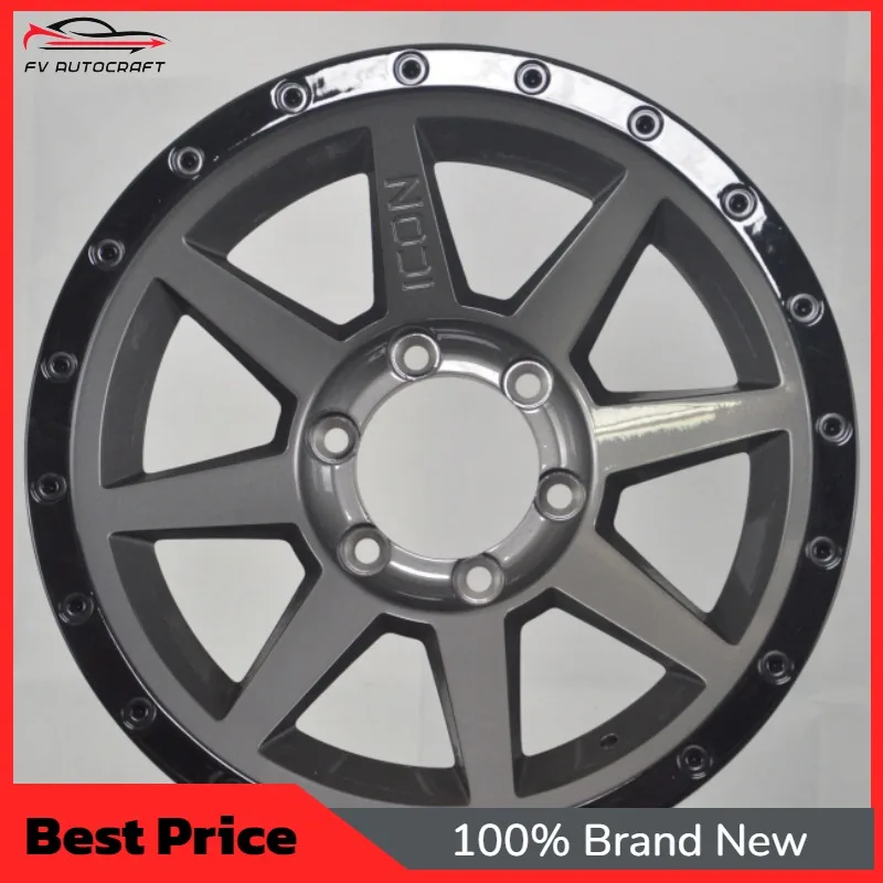 

【2026】Chinese Manufacturer 16 17 Inch 6x139.7 Grey Black Beadlock Style Off-Road Alloy Wheel Rims ICON For Toyota Tacoma