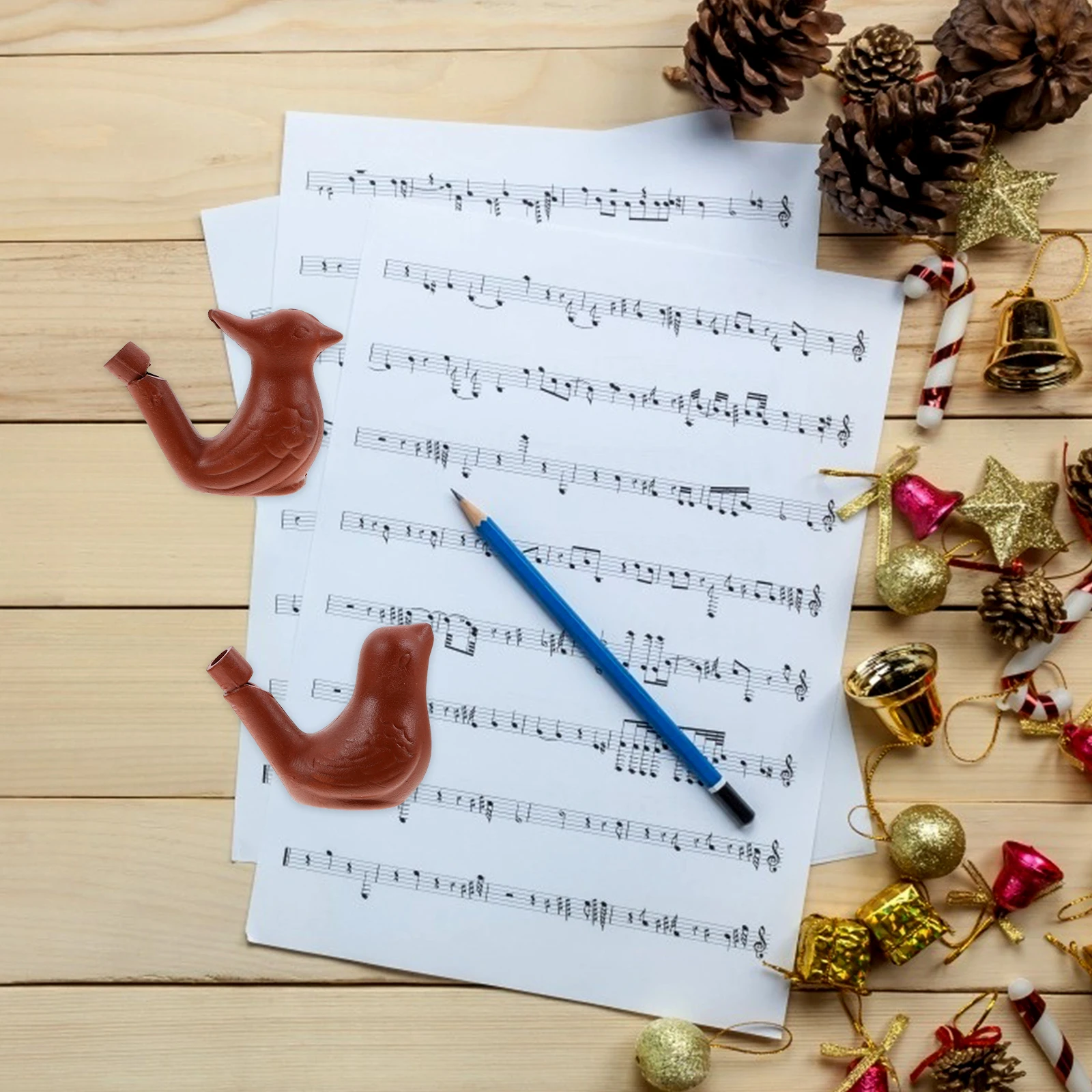 

2Pcs Earthenware Musical Bird Whistles Signal Sound Outdoor Hiking Camping Location Calling Whistle Bird Whistle