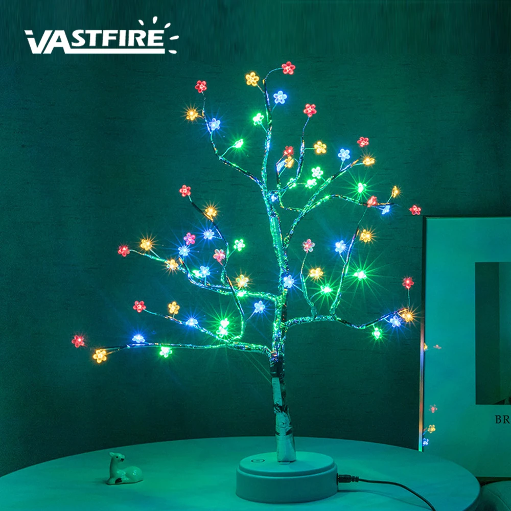 LED Night Light,Artificial Mini Christmas Tree,Sky Star,Golden Leaf,Plum Blossom Tree,Kids Bedroom Fairy Decor Holiday Light