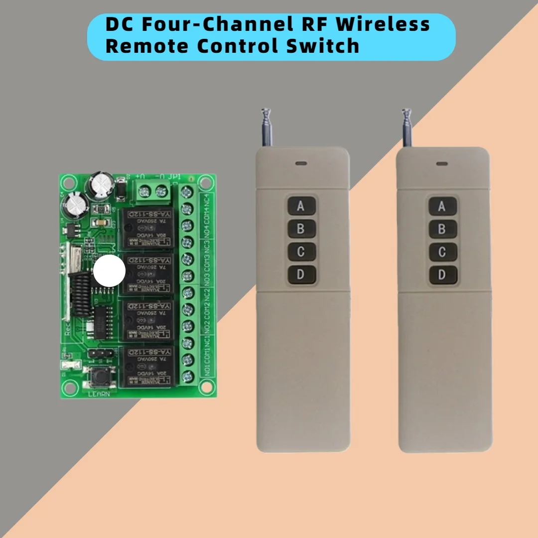 

Intelligent RF wireless remote control switch DC12V 4CH repeater, controlling motors, electric push rods, and lighting equipment