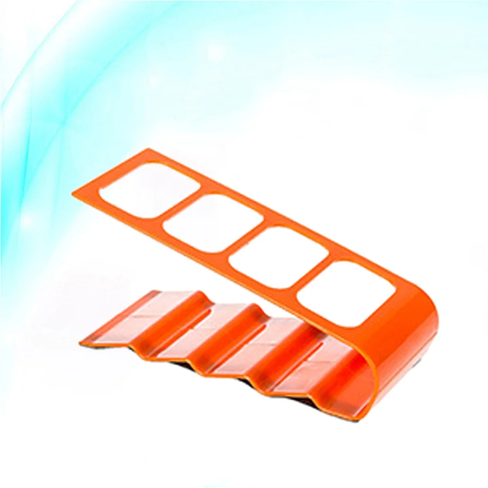 حامل مُنظِم للتحكم عن بعد لرف تخزين DVD Vcr، قاعدة محمولة مضادة للانزلاق، منظم ملفات برتقالي