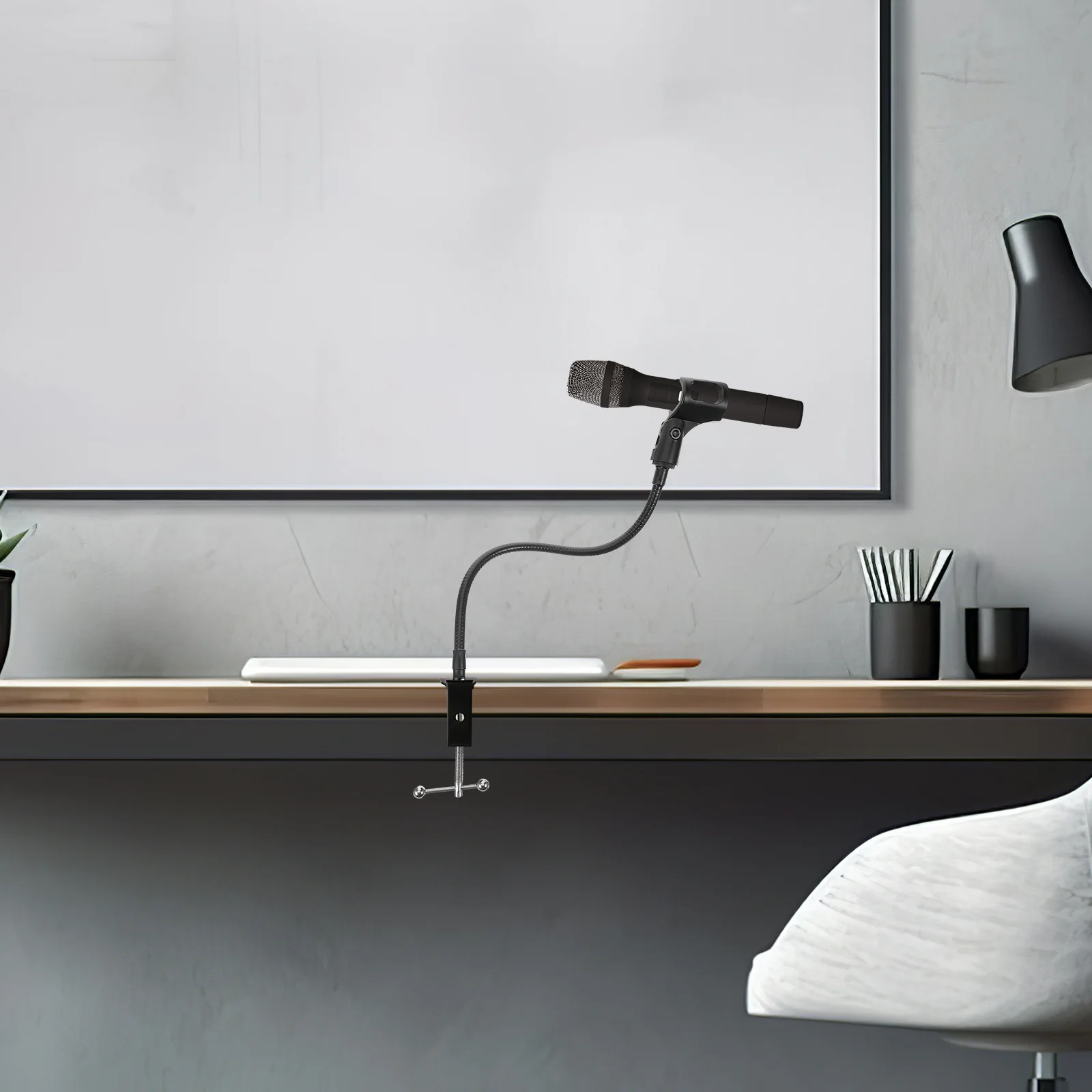 

1Set Mic Arm Bendable Phone Holder with Sturdy Base for Desktop and Mobile Setup Versatile and User Friendly Microphone Stand