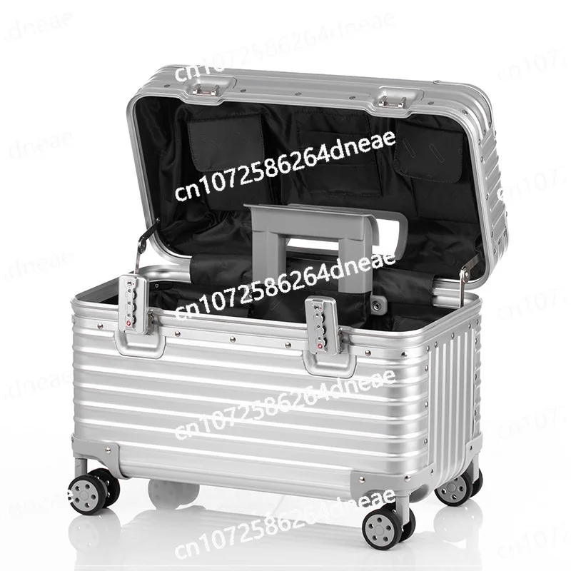 18/22 Inch Top Opening Lid Luggage100% Aluminium Small Suitcase MiNi Boarding Case 20 Inch Camera Bag Trolley