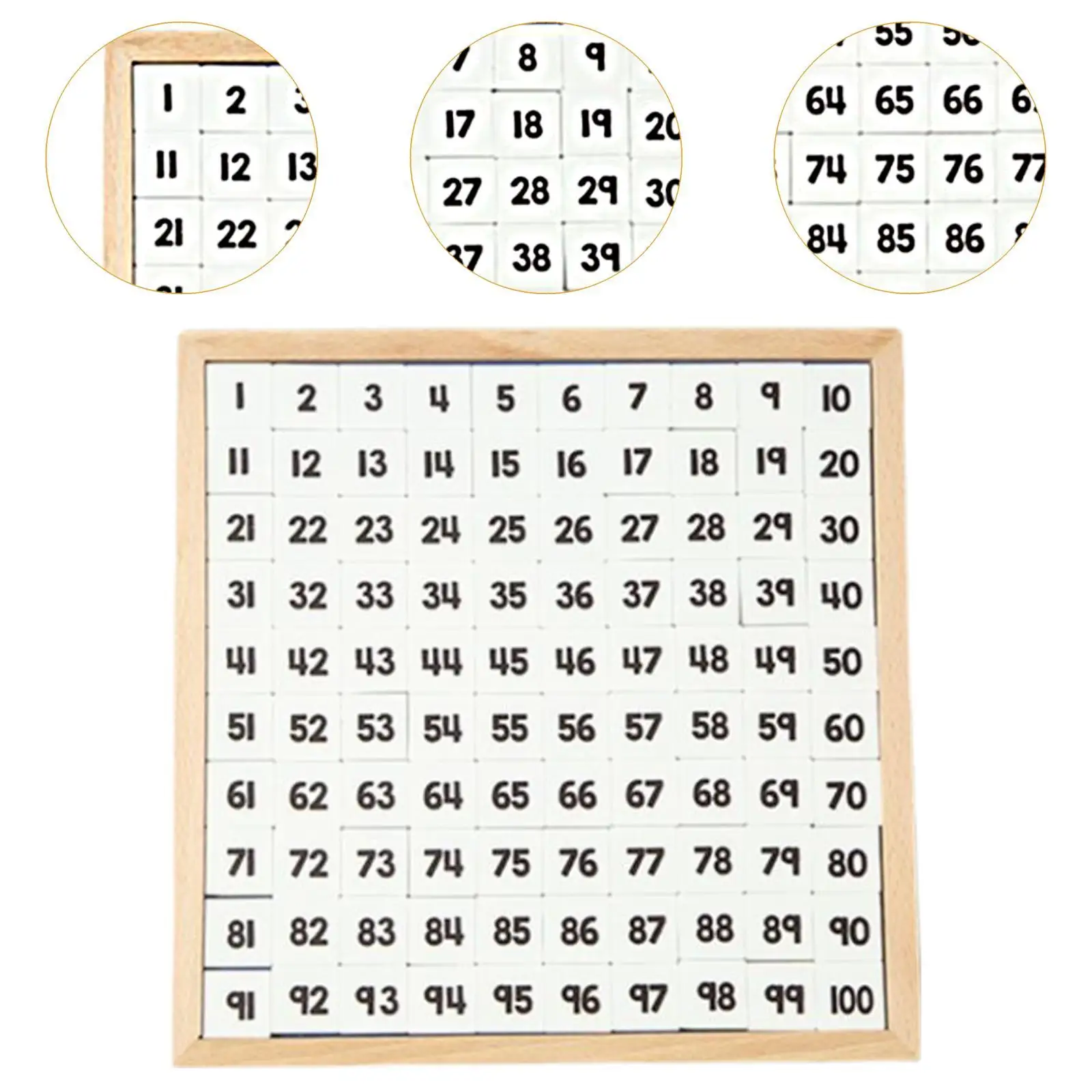 Apprendimento della matematica 1-100 tabellone dei numeri educativo cento giochi da tavolo giocattolo vassoio di conteggio dei numeri in legno giocattoli Montessori bambini bambini