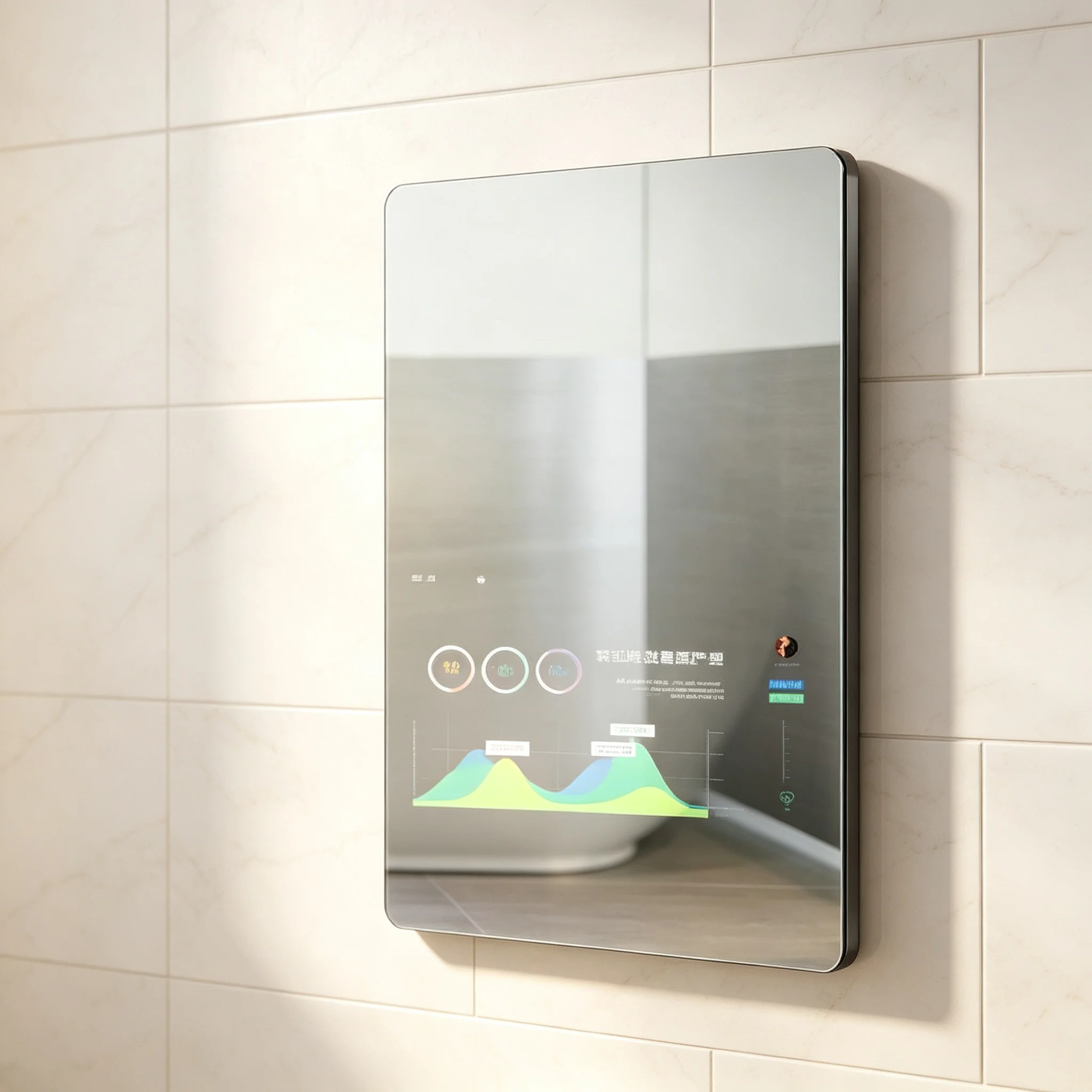 Modern Rectangle Smart Mirror With Touch Switch And TV Background Music For Gaming