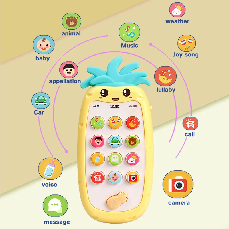 Telefone touch screen para bebês e crianças, 5 modos de aprender e jogar, especialmente projetados, brinquedos educativos para crianças e idosos