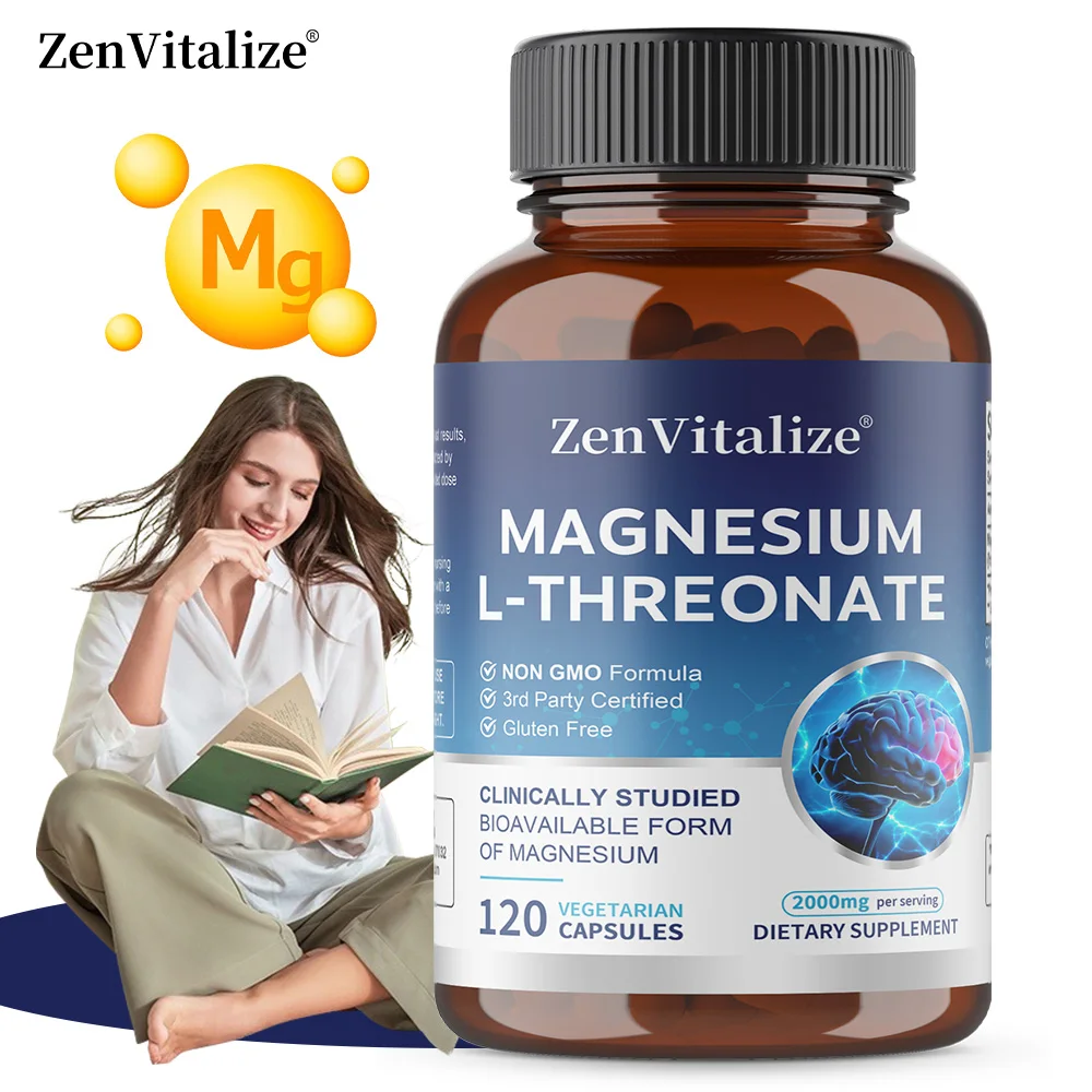 

Magnesium L-Threonate 2000 mg - Promotes Brain Health, Memory, Concentration and Cognition,High Absorption – 120 Capsules