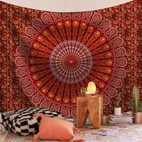 Wall Hanging Indian Mandala Tapestry Psychedelic Bohemian Home Decoration Aesthetic Living Room Background Cloth Beach Yoga Mat