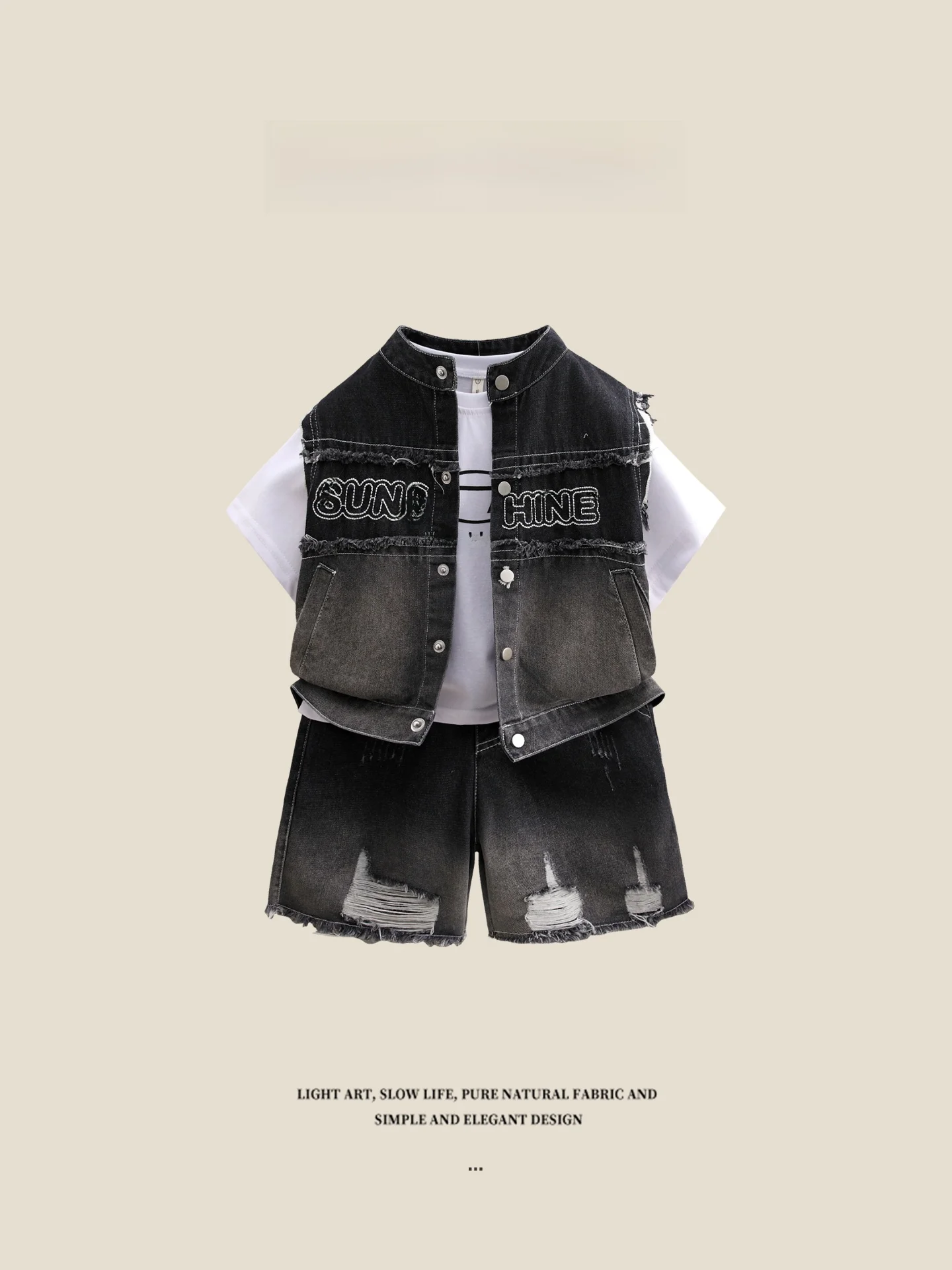 boys'-summer-slim-fit-denim-set-casual-cool-short-sleeve-three-piece-suit-trendy-breakthrough-fashionable-bear-brand-clothing