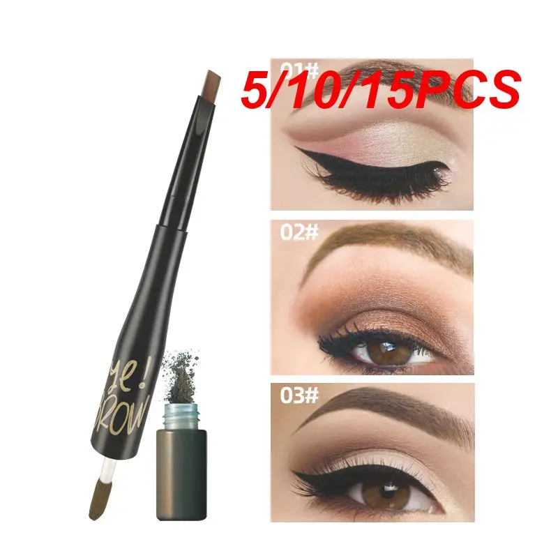 5/10/15PCS Double-headed Automatic Rotating Eyebrow Powder Eyebrow Pencil Waterproof And Sweat-proof Long-lasting Non-smudge