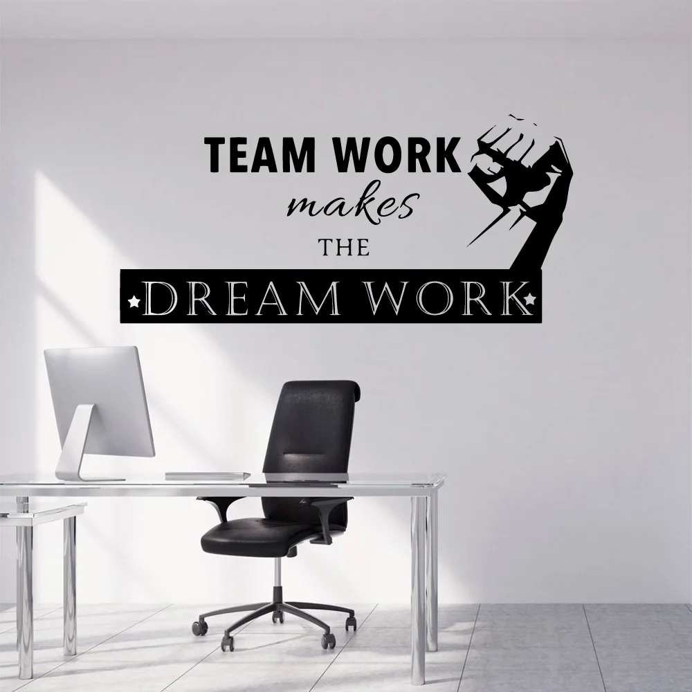 Positive Team Work Quote Wall Sticker For Company Office Decorations Motivational Idea thiking Text Decal For Wall Stickers