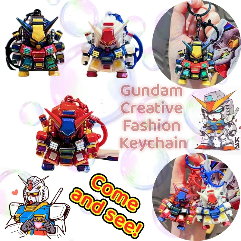 

Gundam Cartoon Storm Mech Warrior Keychain Electroplating Robot Pendant Boys' Backpack Pendant Cute Gift Gift
