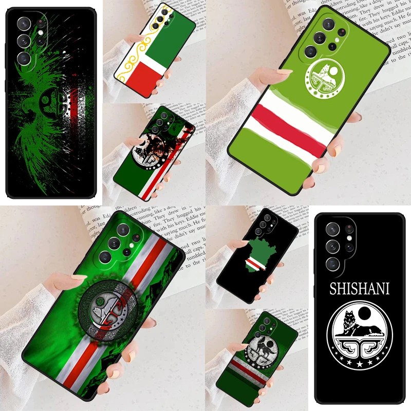 

Chechen Wolf Flag Phone Case For Samsung Galaxy S24 S23 S22 S21 Ultra S10 Note 10 Pro S20 Plus FE S9 S8 Cover