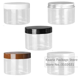 200ml 250ml 300ml 200g 250g 300g White Black Brown Transparent Lid Cover Clear Empty Packaing PET Plastic Jar Pot Containers