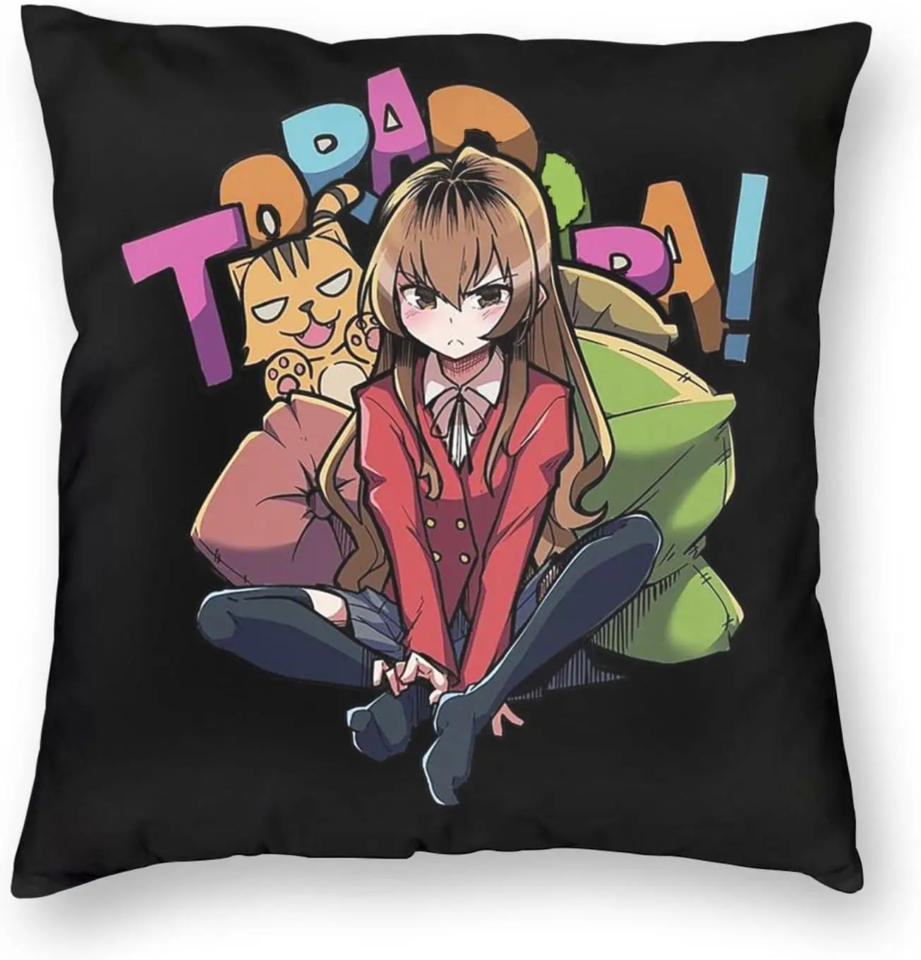 Toradora! Throw Pillow Covers Pillowcases Square Anime Decorative Covers Cushion 18