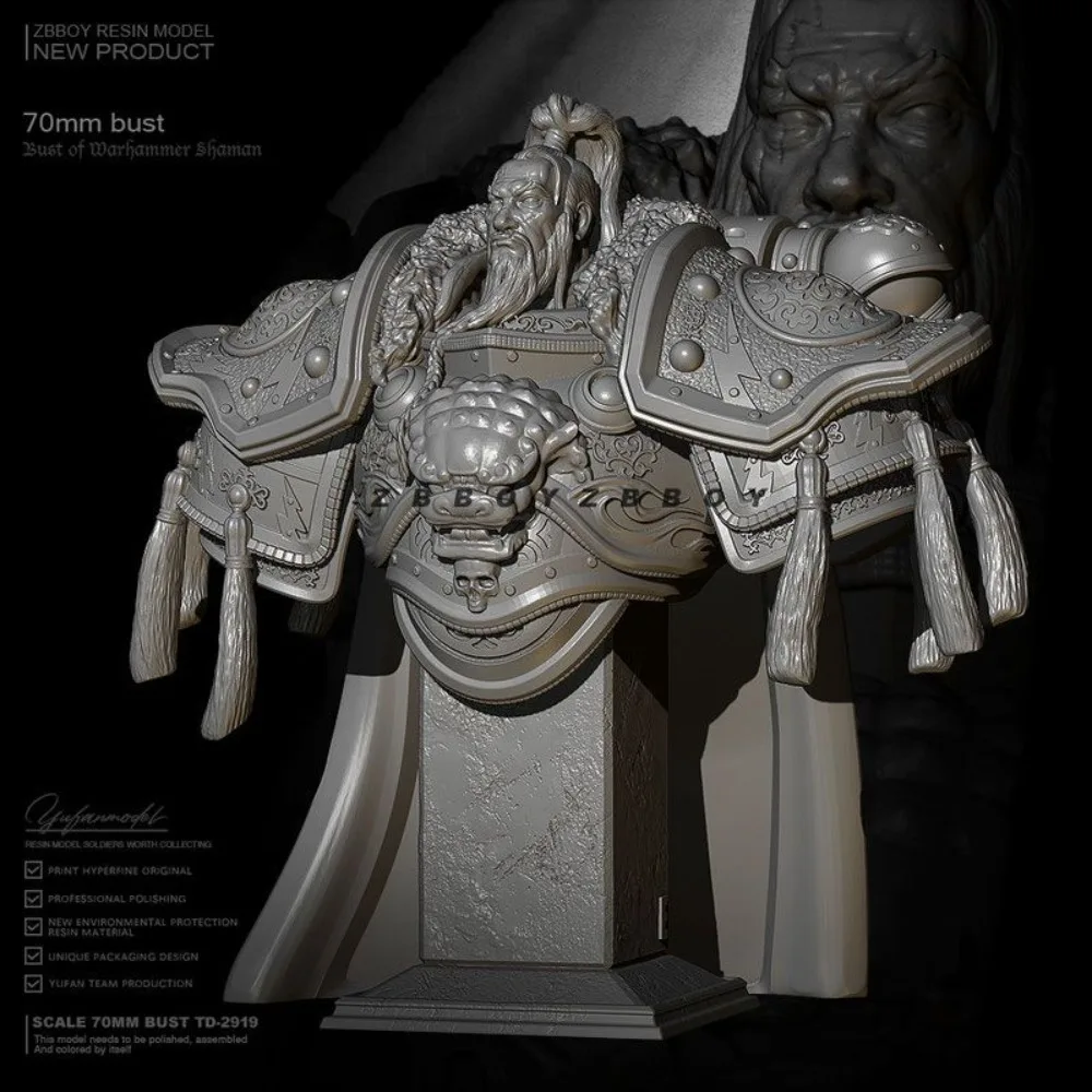 70mm The Bust of General Tengger 3D Printed Resin Figurines Self-assembly DIY Coloring Miniatures Decoration Crafts