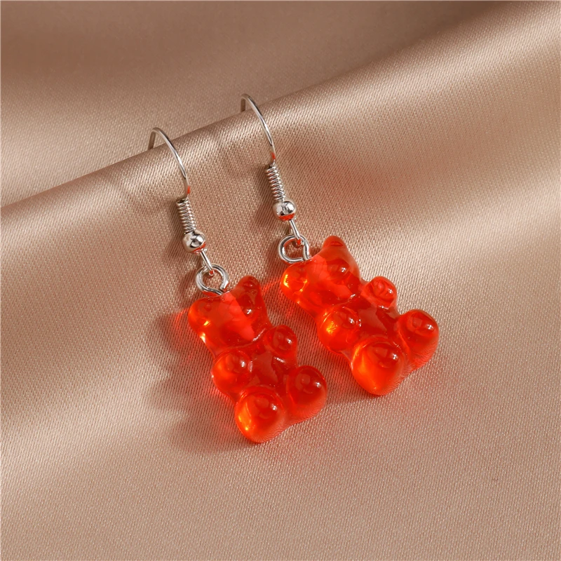 Nette Gummibärchen Ohrstecker für Frauen Candy Farben Tier Baumeln Ohrringe Brincos Femme Mädchen Party Urlaub Schmuck Geschenke – Detail 22