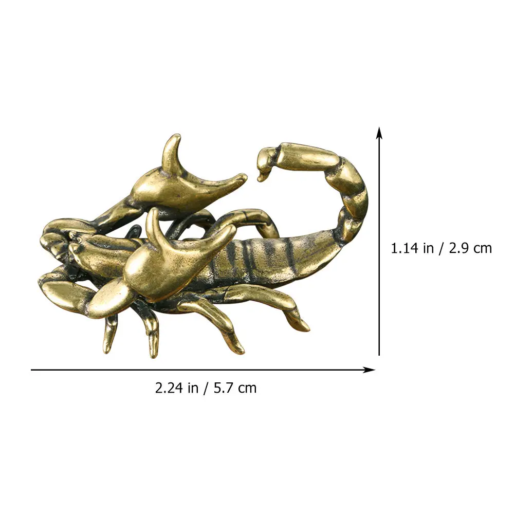 Scorpion Shape Brass Pen Holder Desk Organizer – Retro Desktop Ornament for Office, Study, Home Decor