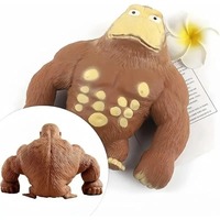 Novelty Soft Gorilla Figurines Humorous Expression Squishy Monkey Statues Stretchable Squeeze Animal Figure Desk Decoration