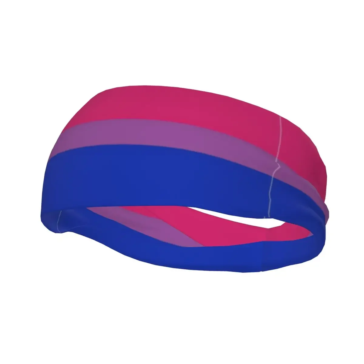 Custom Bisexual Pride Flag Sport Headbands for Women Men Stretchy Moisture Wicking Gym Sweatband