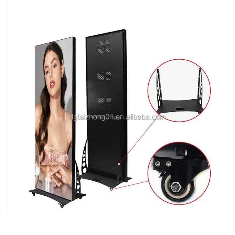 Ultradünner High Definition P2.5 P3.9mm Indoor-Ständer Tragbarer LED-Bildschirm Lieferant Digital Signage LED-Poster-Display