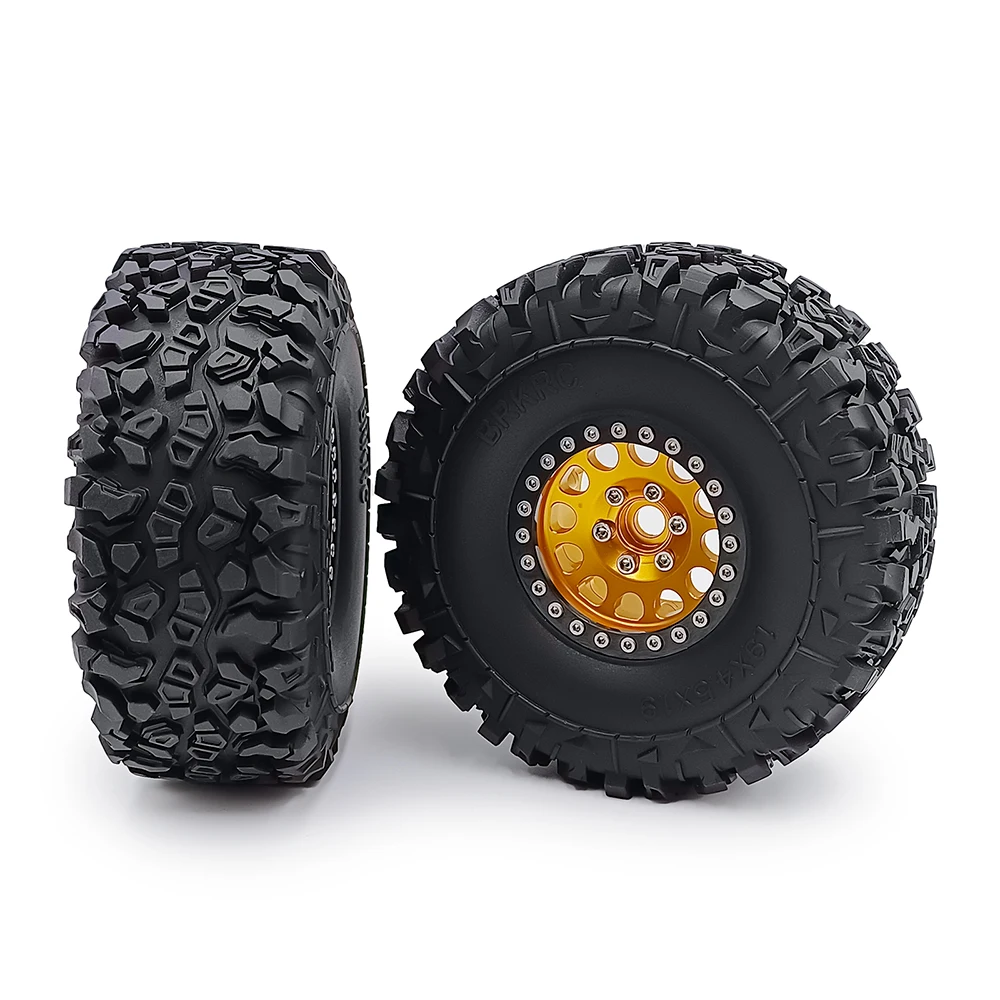 AXSPEED 1/4Pcs 1.9inch/2.2inch Beadlock Rubber Tyres Wheel Tires for Axial SCX10 Wraith TRX-4 1/10 RC Crawler Car Model