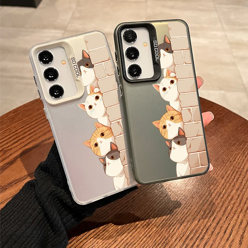 Four probe cats For Samsung Galaxy A 13 14 15 20 21 22 23 25 31 33 34 35 5G 50 51 52 53 54 55 70 72 4G Colorful Soft Phone Case