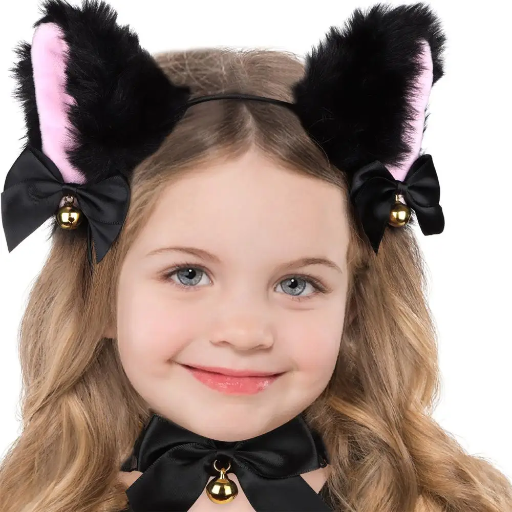 

2 Pcs For Costume Party Plush Furry Make Up Necklace Cosplay Headwear Fancy Dress Hairband Cat Ear Headband