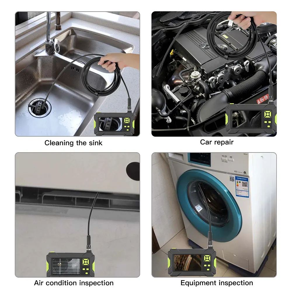 واي فاي الصناعية المنظار 1080P HD 8 مللي متر التفتيش الكاميرا مع 4.3 بوصة عرض ل أداة إصلاح السيارات الصلب كابل واي فاي المنظار