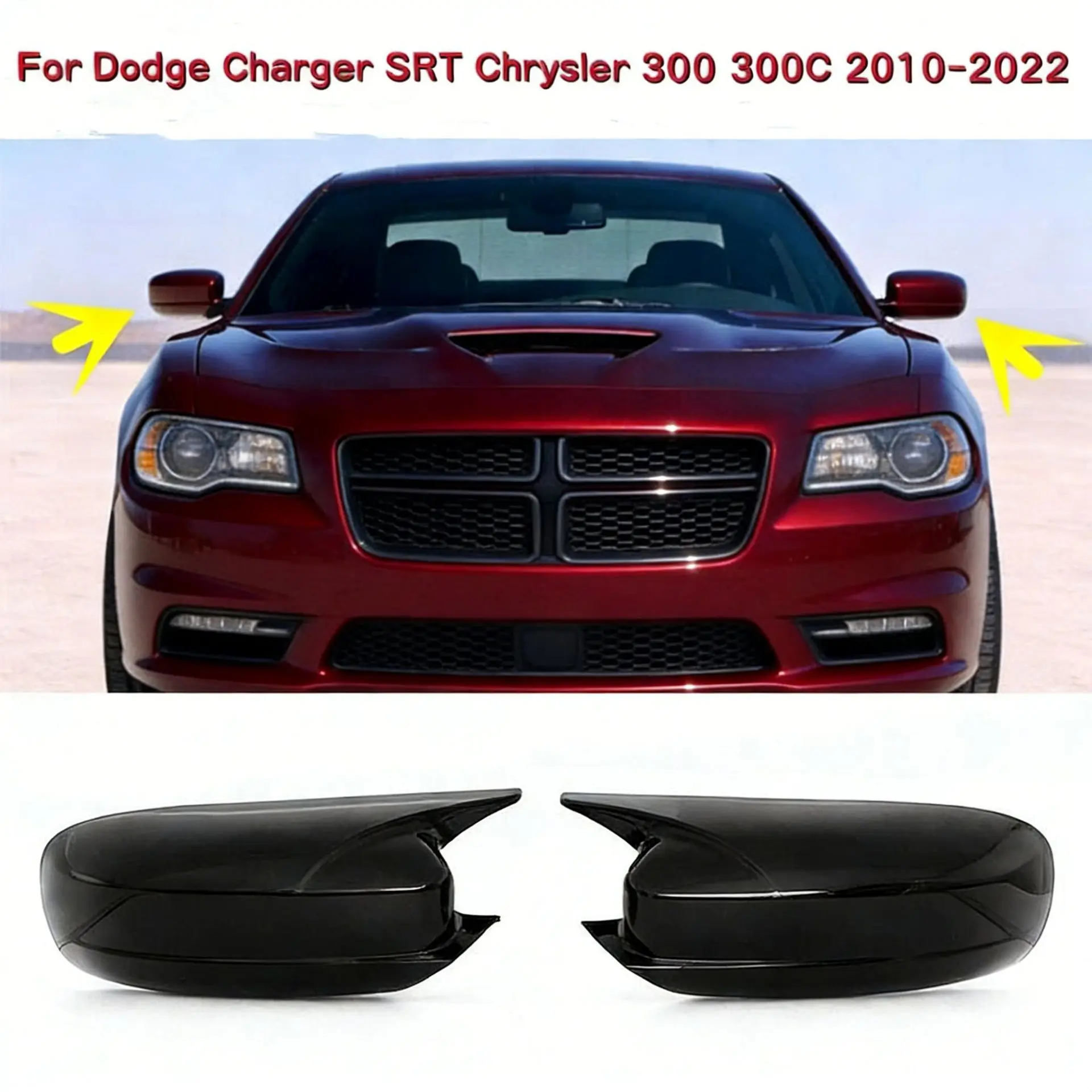 Suitable for Dodge Charger horns, Dodge Charger horns rearview mirror cover, Dodge horns 10-23