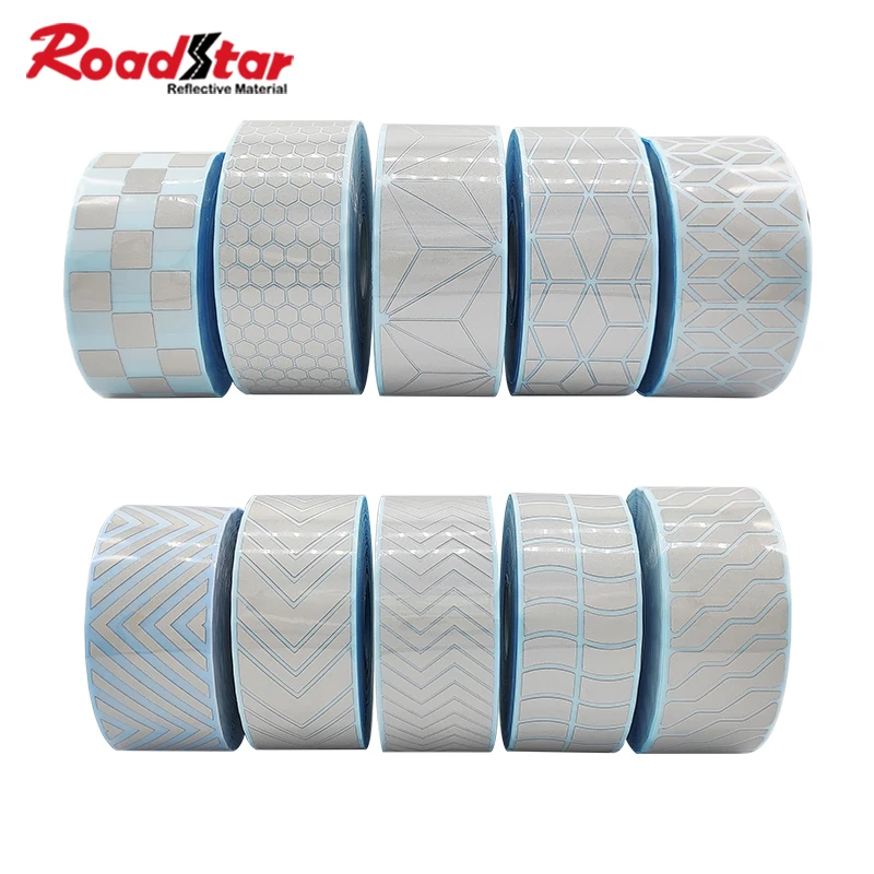 Roadstar High Silver Elastic Reflective Heat Tranfer Vinyl Film Iron on Clothes Bag Warning Tape for Safety RS-733T-DH