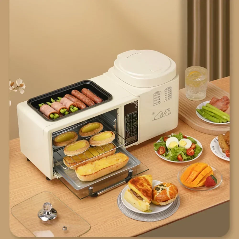 Multifunctional breakfast machine 4-in-1 frying grilling electric oven household electric rice cooker, toaster, sandwich machine