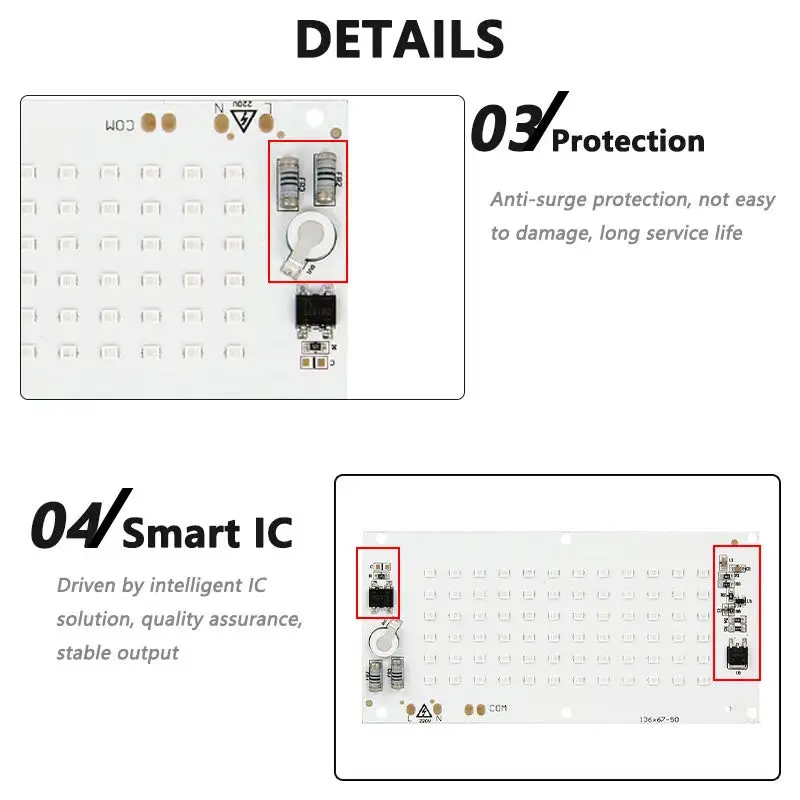 Imagem -05 - Placa de Fonte de Luz Led de Alta Potência 50w 100w Uva 395nm ac 220v Smd 2835 Cob Lâmpada de Cura Contas de Lâmpada uv