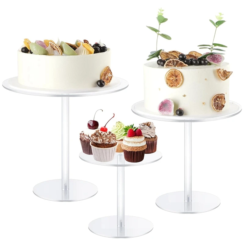 

Acrylic Cake Stand,Clear Cake Stand Round Tall Cake Stand For Dessert Table Display, For Wedding, Event, Birthday Party Durable