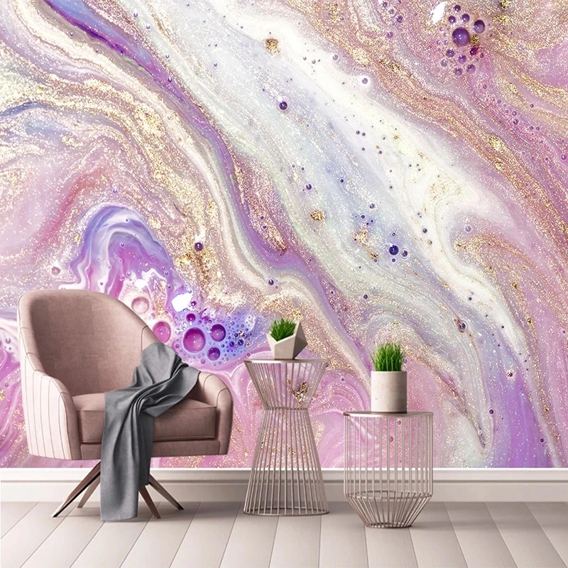 Custom 3D Photo Wallpaper Modern Abstract Gold Pink Marble Mural Bedroom Living room sofa TV background wall bedroom restaurant