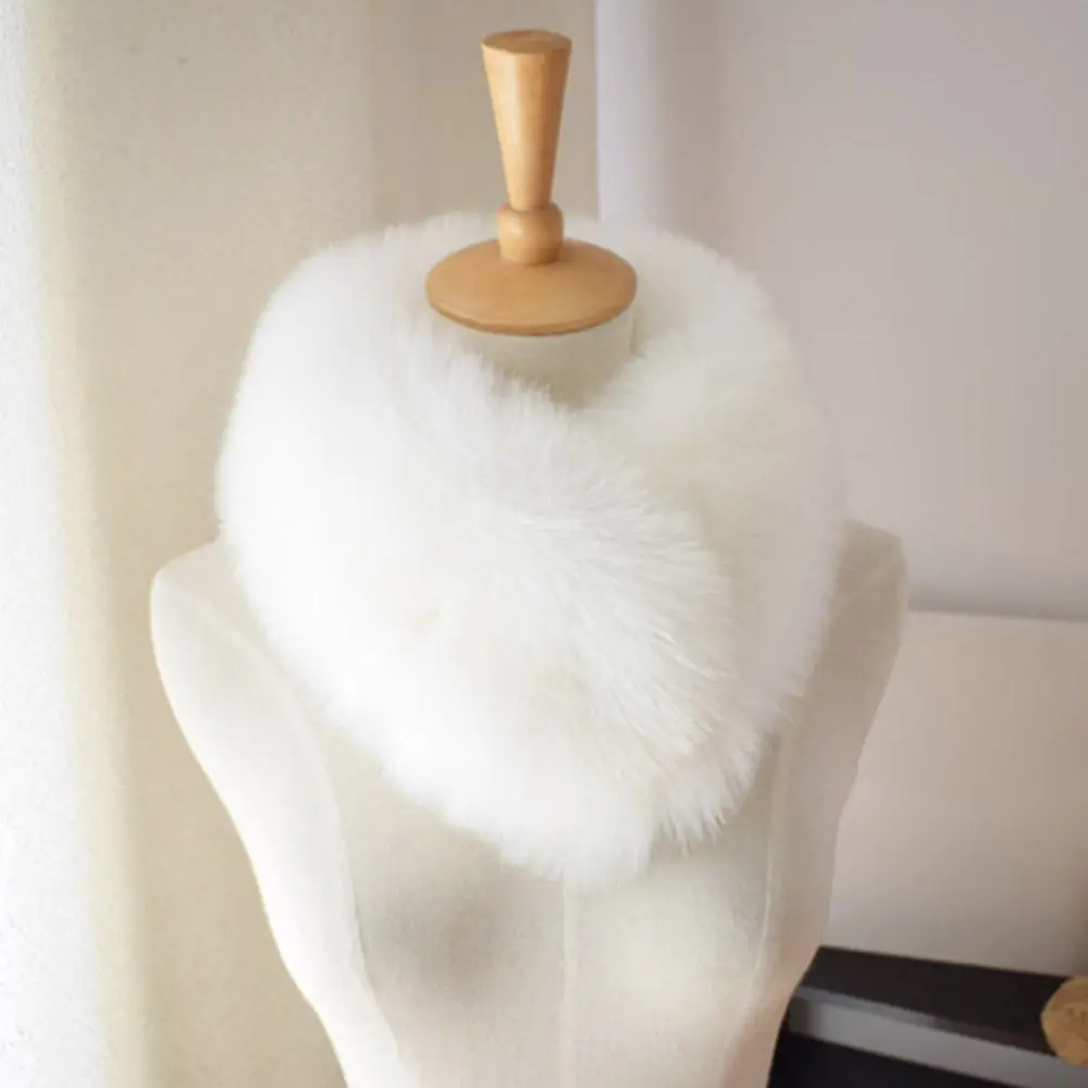 وشاح أنيق بياقة من الفرو الصناعي ناعم للغاية ورقيق للرقبة لتدفئة الرقبة لخريف وشتاء