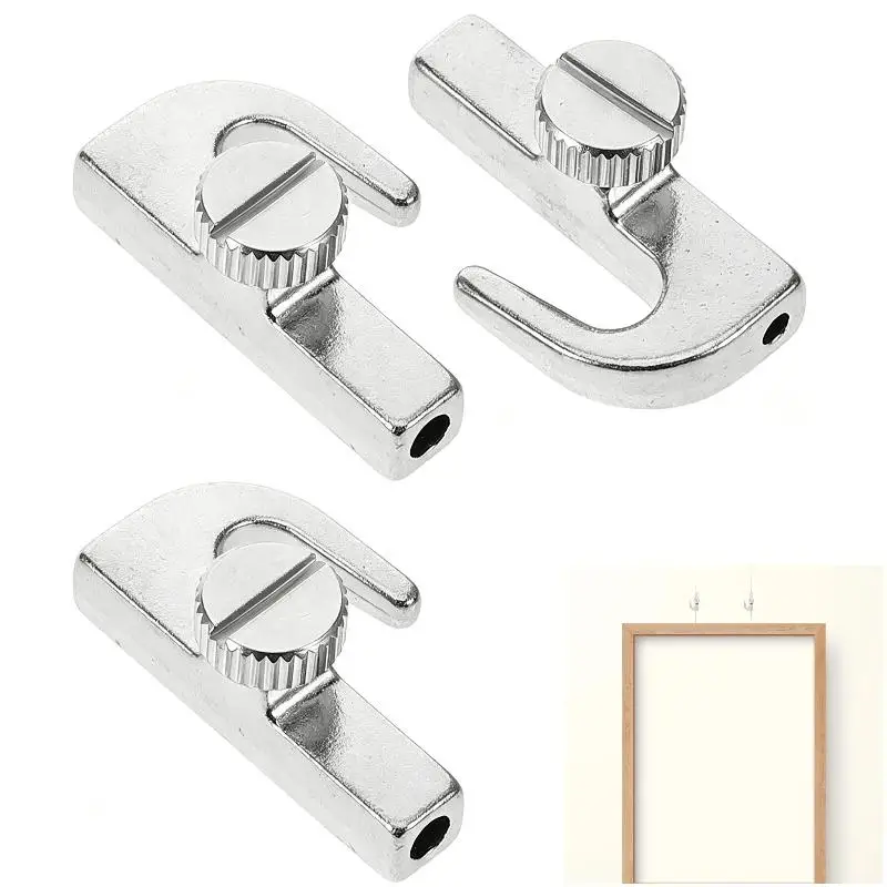 New Stainless Steel Picture Hangers Heavy Duty Rail Hooks Silver Easy Installation For Paintings Photos Decorations