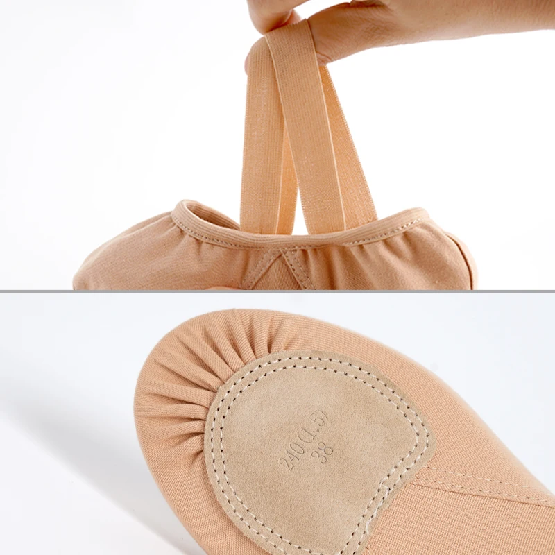 Ivoogle الفتيات النساء ممارسة أحذية الرقص سحابة لينة الباليه النعال نسيج مرن الجمباز أحذية الأطفال أحذية الباليه