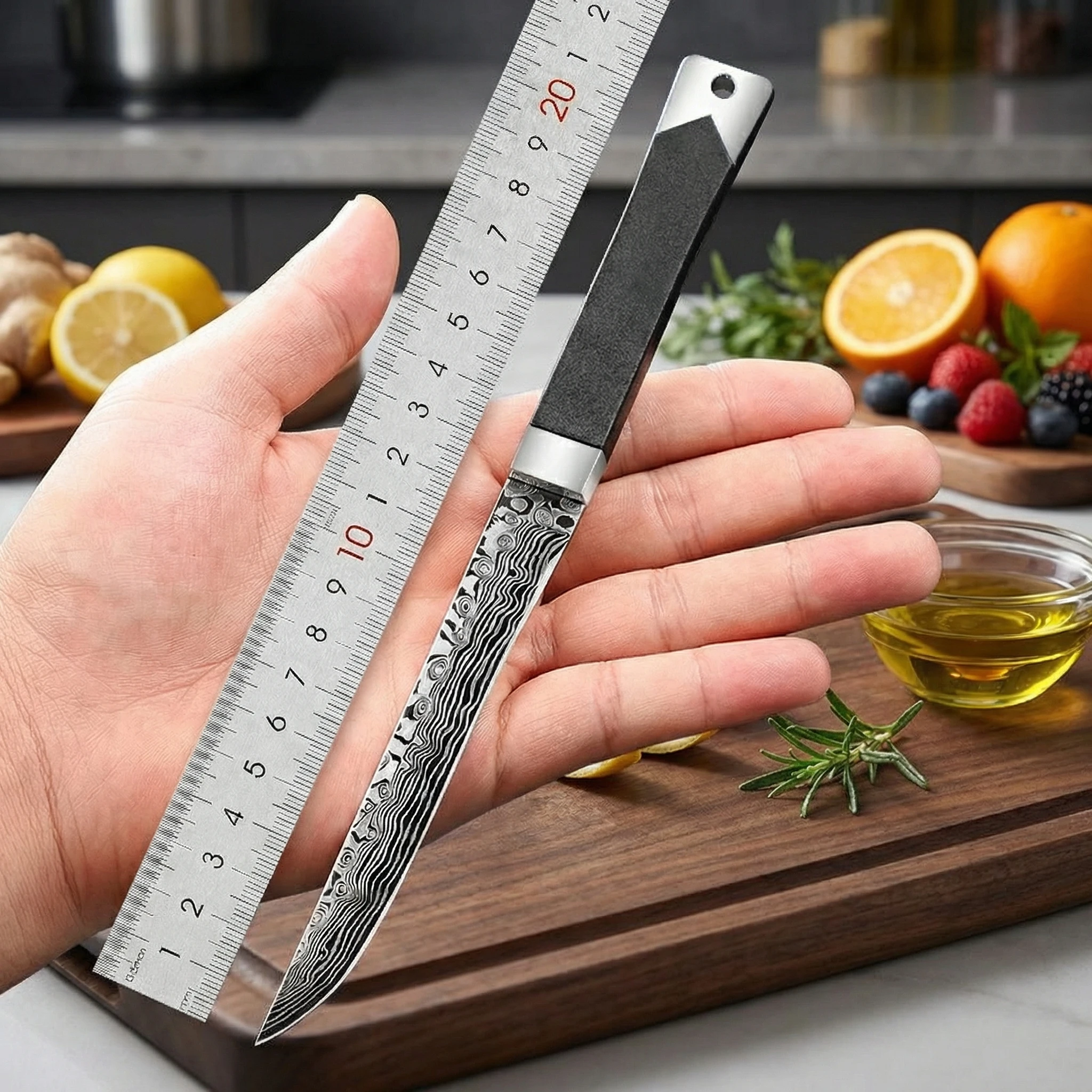 1/2/3piece set of straight kitchen knives made of high-quality Damascus steel with textured surface boning knife for kitchen use