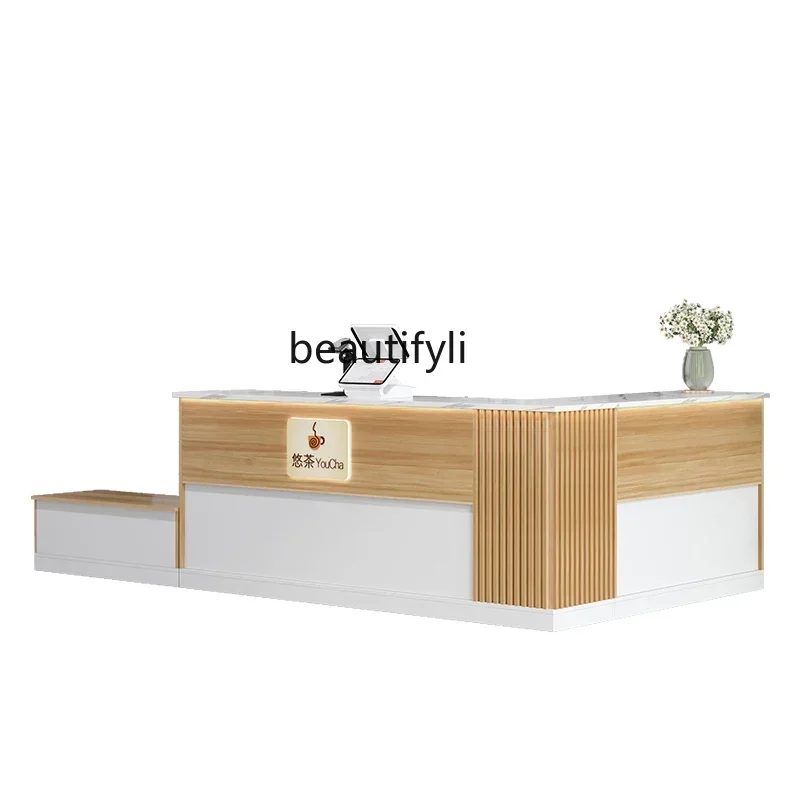 

Milk Tea Shop Cashier Reception Desk Small Clothing Convenience Store Simple Modern Counter