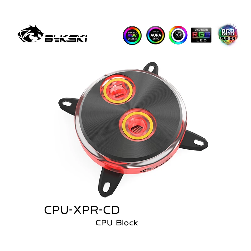 

Блок водяного охлаждения процессора Bykski CPU-XPR-CD для Intel Lga115x/1700/2011/2066 RGB/RBW с освещением компакт-диска, система Microwaterway I7