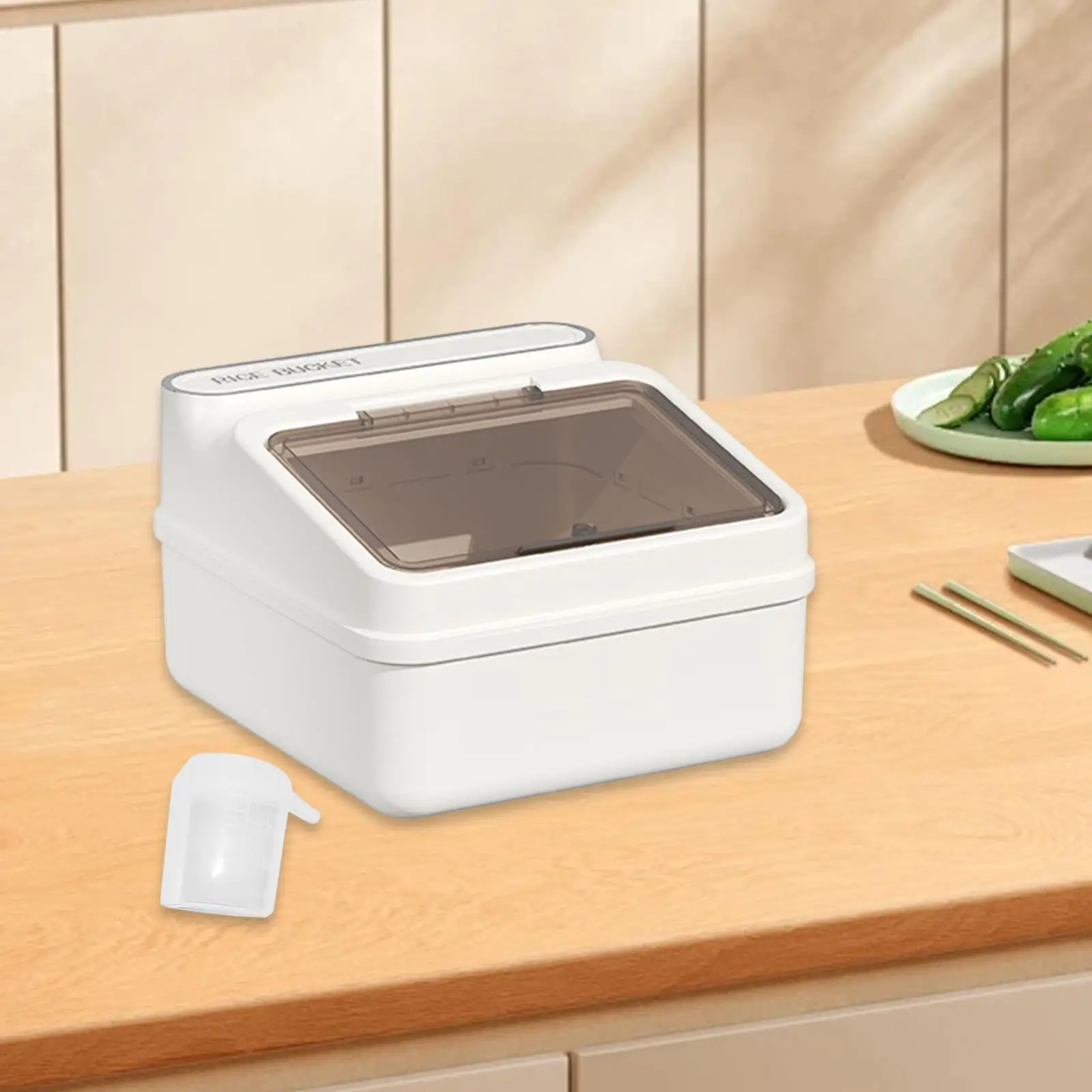 Reisbehälter mit Messbecher, Müslibehälter für Küchenschrank, Zucker