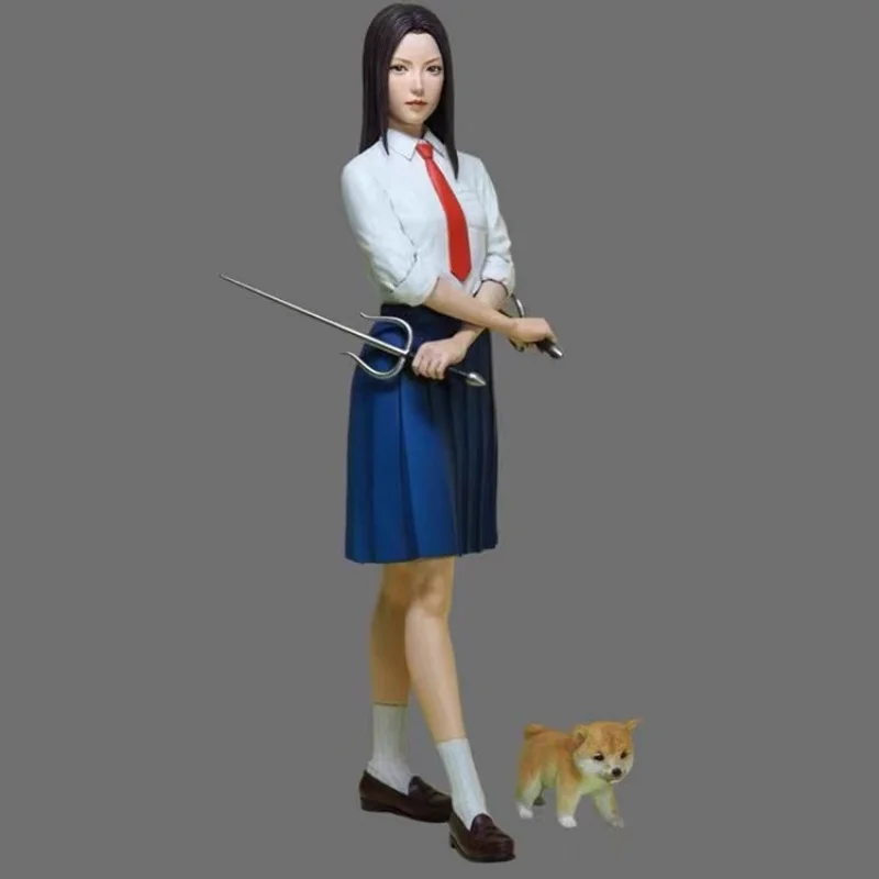 1/8 Scale Doll Model Kit - Girl  Series High School Girl (With Hairpin and Dog) - Unassembled and Unpainted - 555C